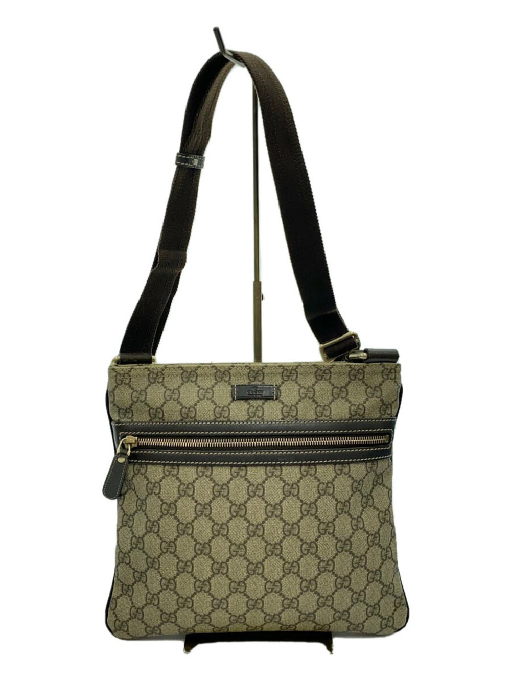 Gucci Shoulder Bag GG Plus Canvas Brown All over